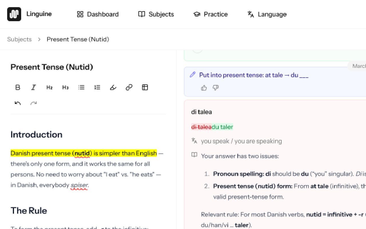 Subject with custom notes and highlights